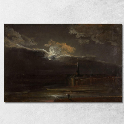 Dresda Al Chiaro Di Luna Johan Christian Dahl jcd13 quadro stampato su tela