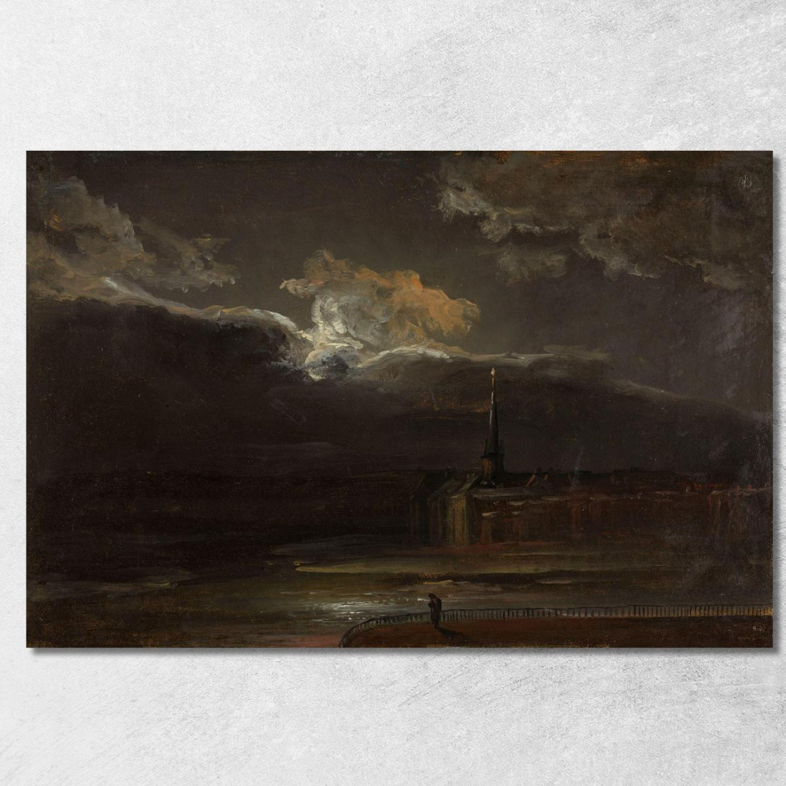 Dresda Al Chiaro Di Luna Johan Christian Dahl jcd13 quadro stampato su tela Dresda Al Chiaro Di Luna Johan Christian Dahl jcd13 quadro stampato su tela