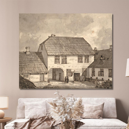 Interno Di Fattoria A Sorø Johan Christian Dahl jcd24 quadro stampato su tela