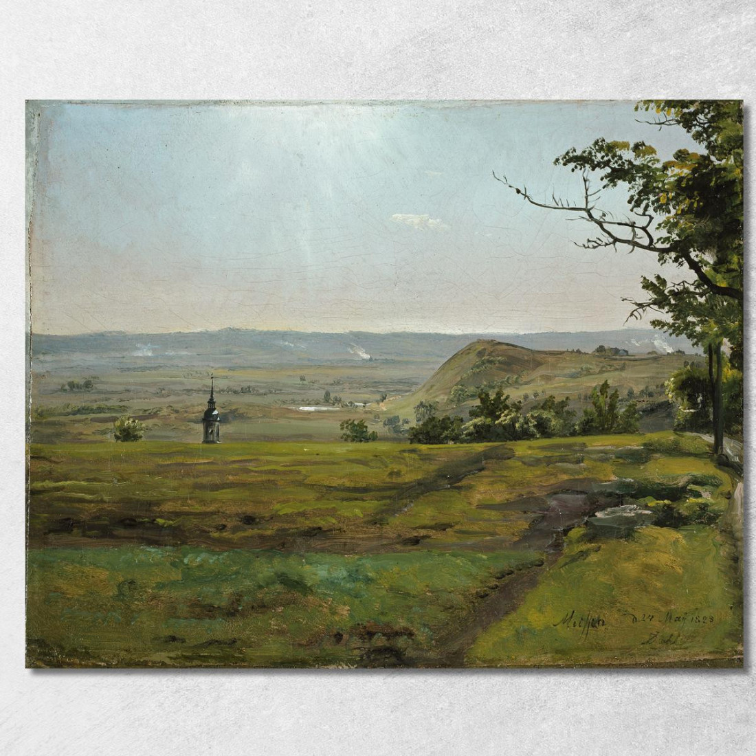 Campi Verdi Vicino A Meissen Johan Christian Dahl jcd25 quadro stampato su tela Campi Verdi Vicino A Meissen Johan Christian Dahl jcd25 quadro stampato su tela