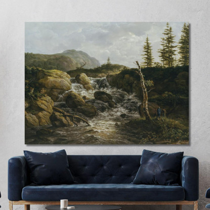 Paesaggio Montuoso Con Cascata Norvegia Johan Christian Dahl jcd37 quadro stampato su tela