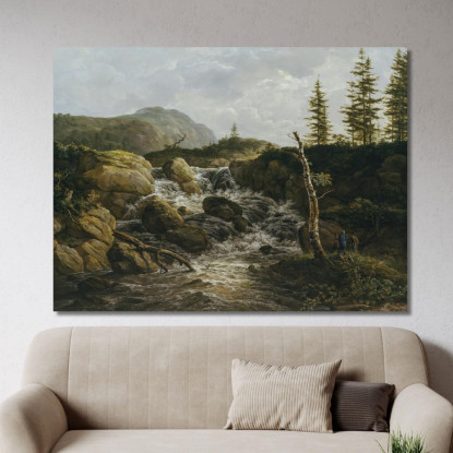 Paesaggio Montuoso Con Cascata Norvegia Johan Christian Dahl jcd37 quadro stampato su tela