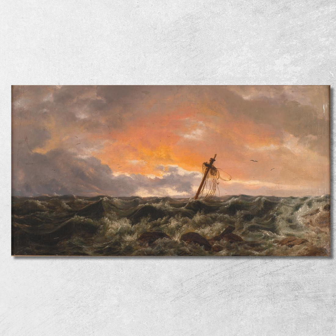 Paesaggio Marino Con Un Relitto Johan Christian Dahl jcd45 quadro stampato su tela Paesaggio Marino Con Un Relitto Johan Christian Dahl jcd45 quadro stampato su tela
