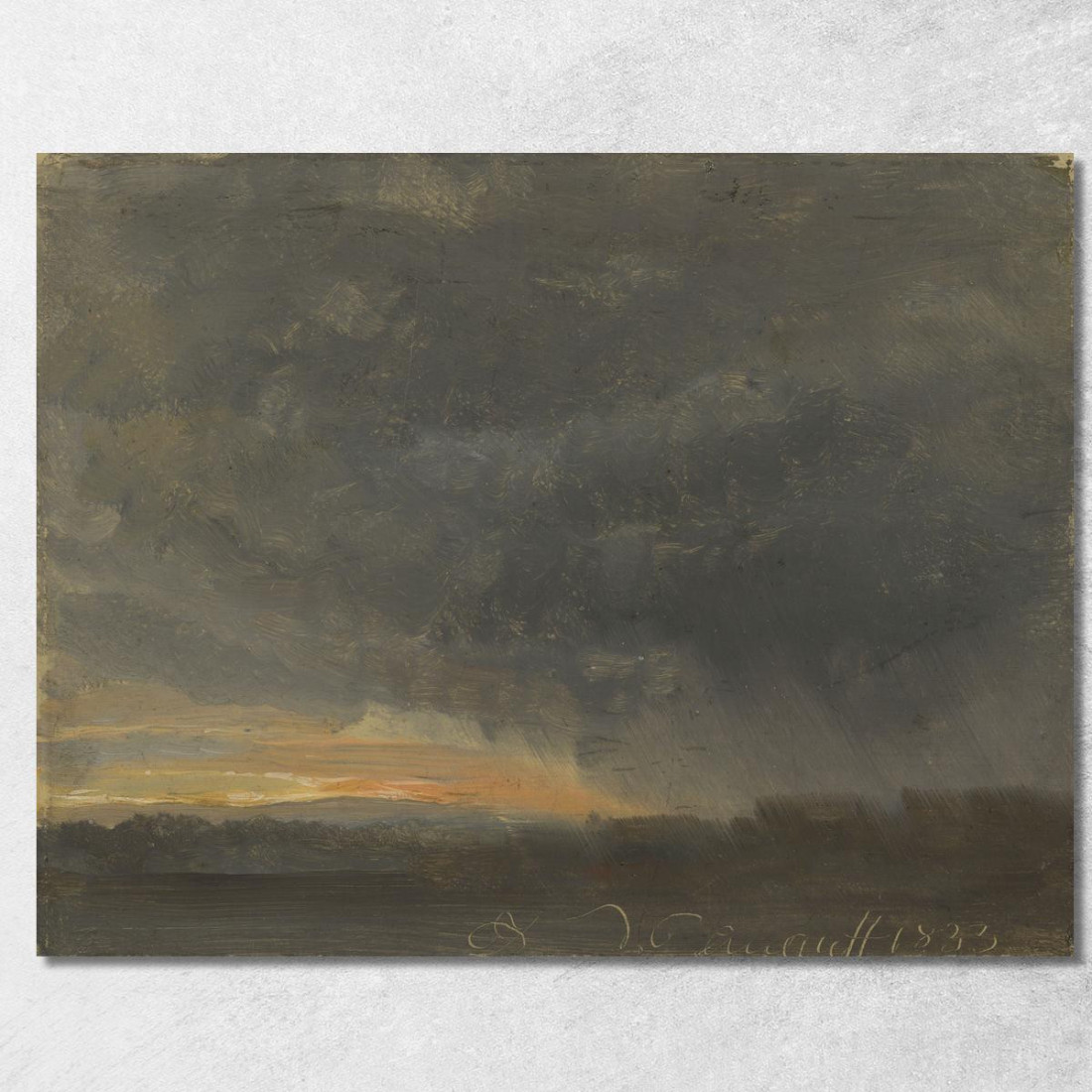 Nuvole Di Tempesta Con Pioggia Johan Christian Dahl jcd49 quadro stampato su tela Nuvole Di Tempesta Con Pioggia Johan Christian Dahl jcd49 quadro stampato su tela