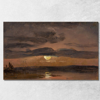 L'Elba Al Chiaro Di Luna Johan Christian Dahl jcd62 quadro stampato su tela