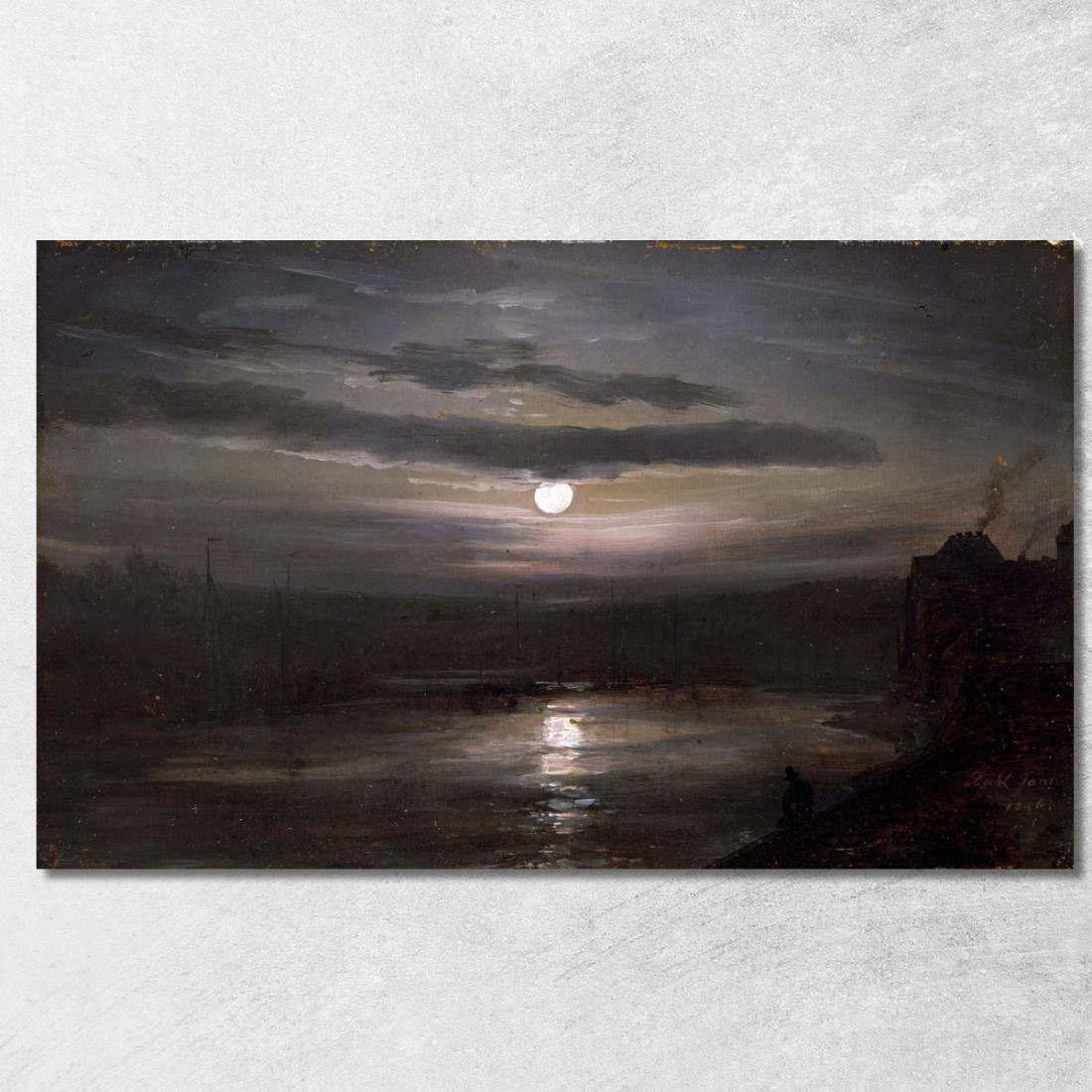 L'Elba Al Chiaro Di Luna Johan Christian Dahl jcd64 quadro stampato su tela L'Elba Al Chiaro Di Luna Johan Christian Dahl jcd64 quadro stampato su tela