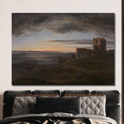 La Chiesa In Rovina Ad Avaldsnes A Karmoy Johan Christian Dahl jcd69 quadro stampato su tela