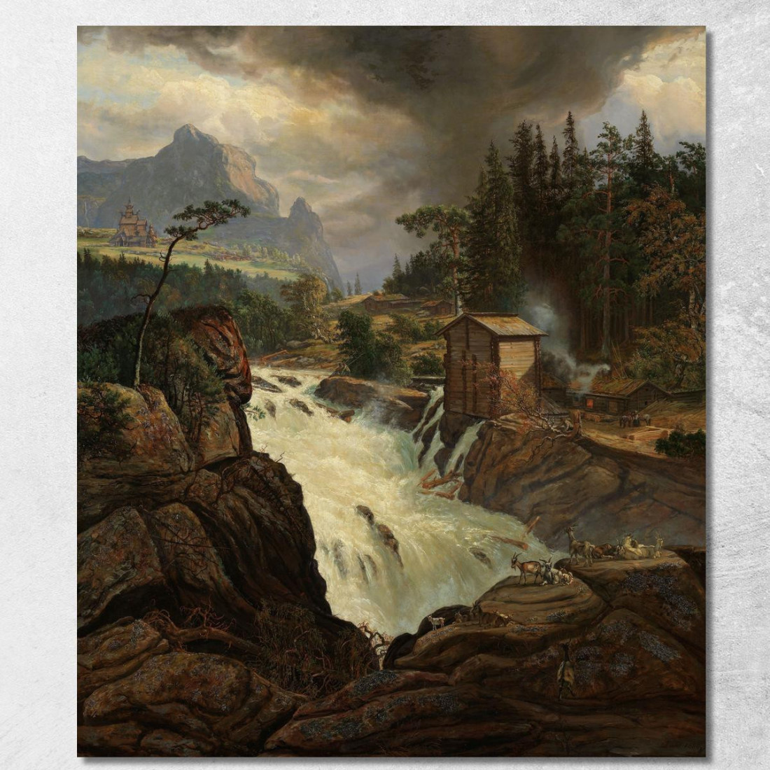 Le Cascate Superiori Del Labrofoss Johan Christian Dahl jcd70 quadro stampato su tela Le Cascate Superiori Del Labrofoss Johan Christian Dahl jcd70 quadro stampato su tela