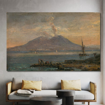 Il Vesuvio Visto Da Posillipo Johan Christian Dahl jcd77 quadro stampato su tela