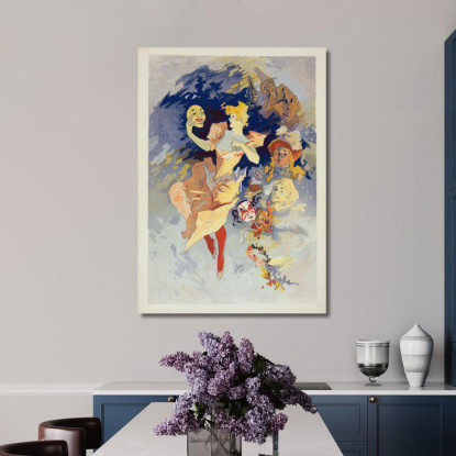 La Commedia Jules Chéret jch48 quadro stampato su tela