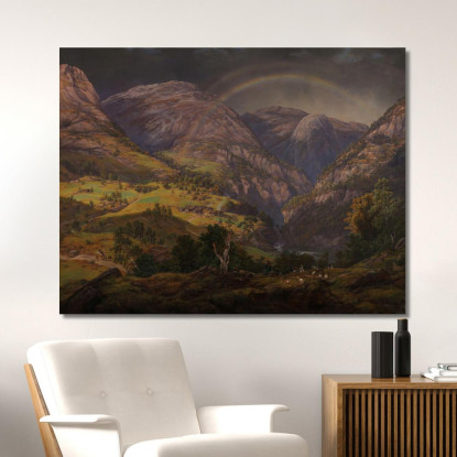 Veduta Da Stalheim Johan Christian Dahl jcd83 quadro stampato su tela