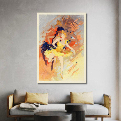 Danza Jules Chéret jch49 quadro stampato su tela