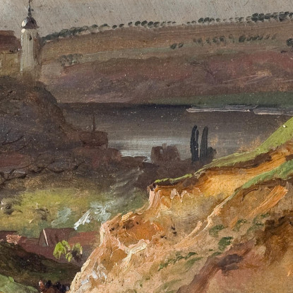 Veduta Di Meissen. Studio Johan Christian Dahl jcd90 quadro stampato su tela