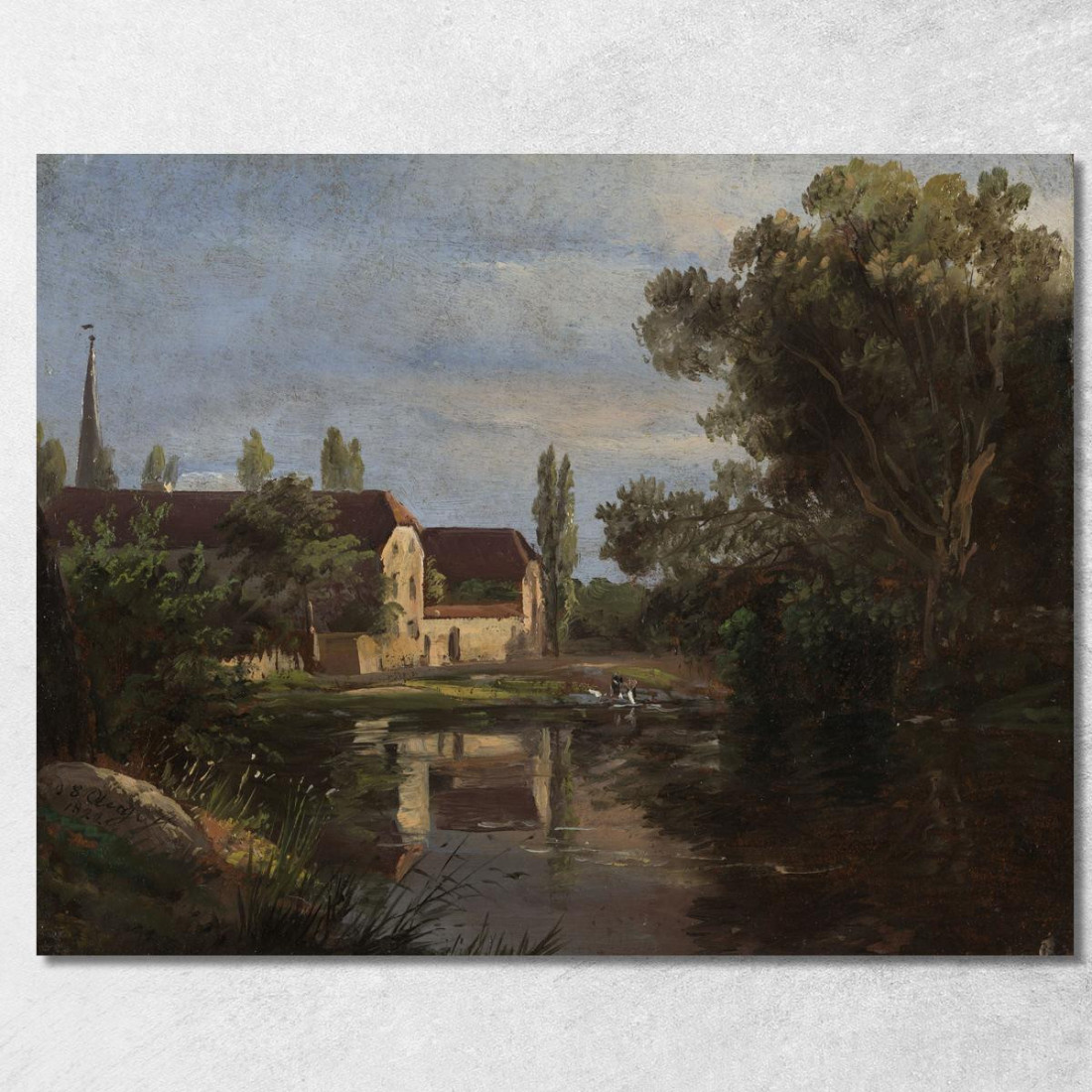 Veduta Di Plauen Sul Fiume Weisseritz Johan Christian Dahl jcd91 quadro stampato su tela Veduta Di Plauen Sul Fiume Weisseritz Johan Christian Dahl jcd91 quadro stampato su tela