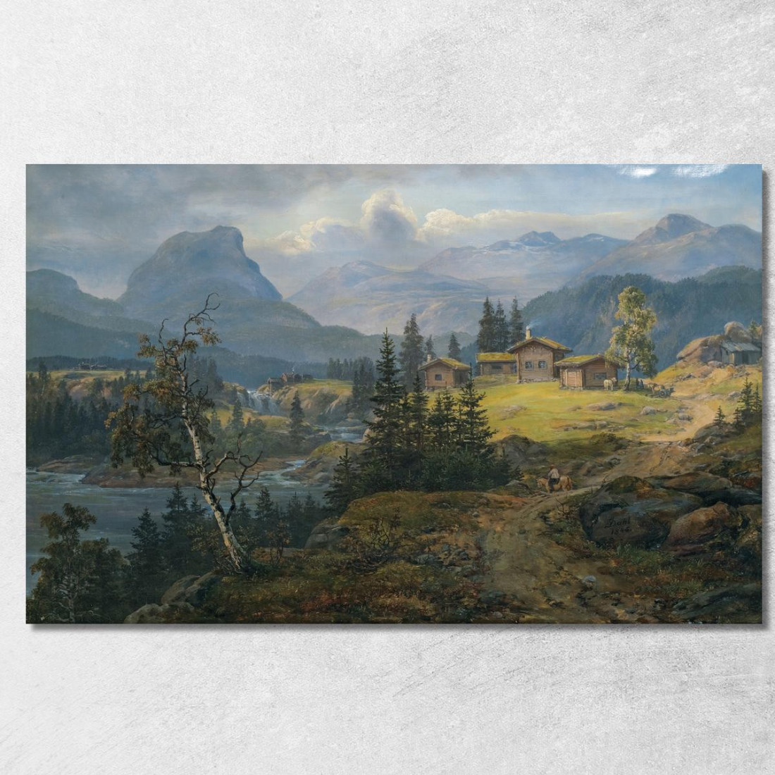 Veduta Della Fattoria Øylo A Valdres Johan Christian Dahl jcd93 quadro stampato su tela Veduta Della Fattoria Øylo A Valdres Johan Christian Dahl jcd93 quadro stampato su tela