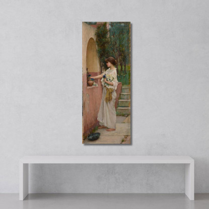 Un'Offerta Romana John William Waterhouse jww3 quadro stampato su tela