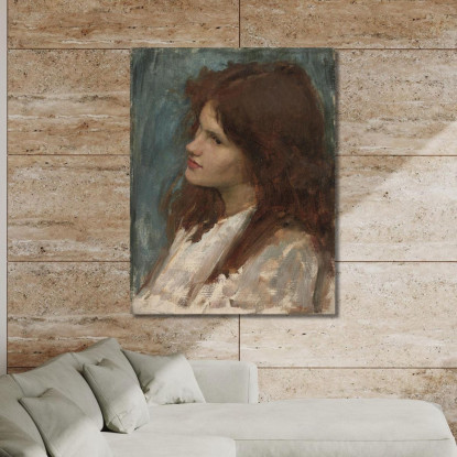 Testa Di Una Ragazza John William Waterhouse jww14 quadro stampato su tela