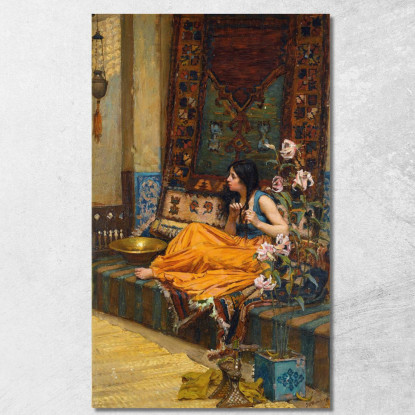 Nell'Harem Un'Odalisca John William Waterhouse jww18 quadro stampato su tela