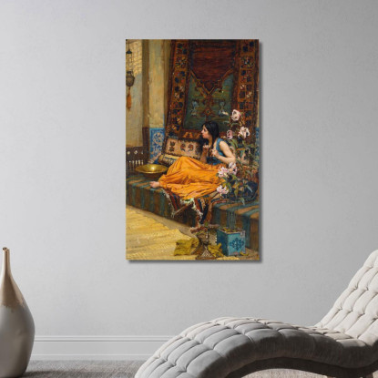 Nell'Harem Un'Odalisca John William Waterhouse jww18 quadro stampato su tela