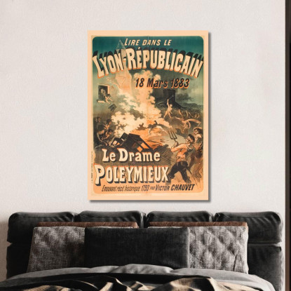 La Tragedia Di Poleymieux Jules Chéret jch61 quadro stampato su tela