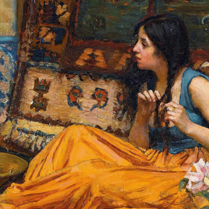 Nell'Harem Un'Odalisca John William Waterhouse jww18 quadro stampato su tela