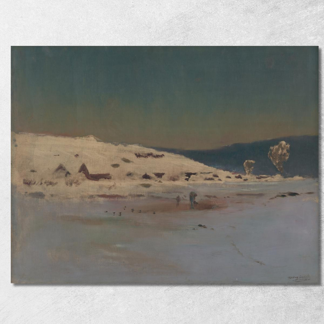 Paesaggio Invernale 2 Ladislav Mednyánszky lmd65 quadro stampato su tela Paesaggio Invernale 2 Ladislav Mednyánszky lmd65 quadro stampato su tela