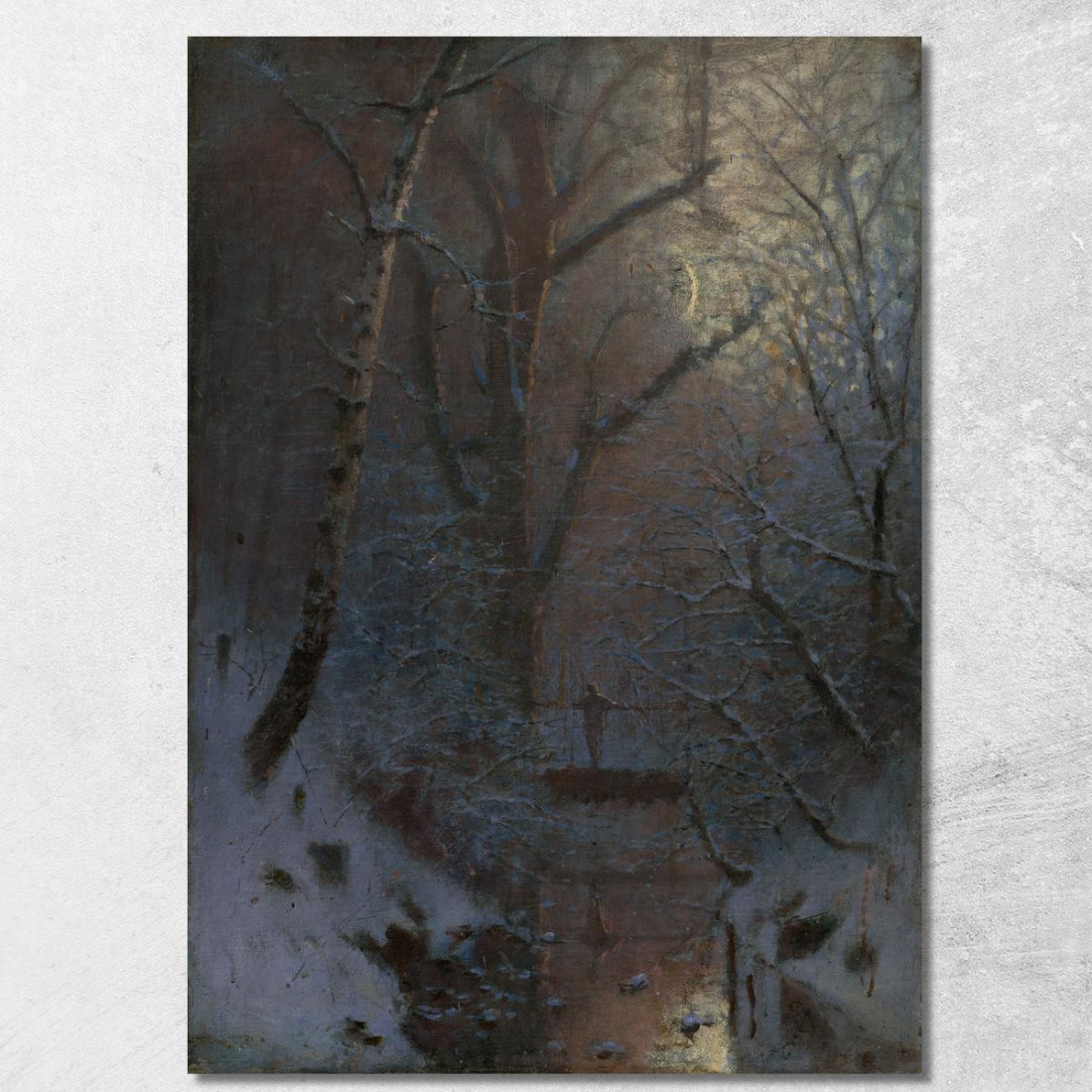 Inverno. Notte D'Inverno Ladislav Mednyánszky lmd66 quadro stampato su tela Inverno. Notte D'Inverno Ladislav Mednyánszky lmd66 quadro stampato su tela