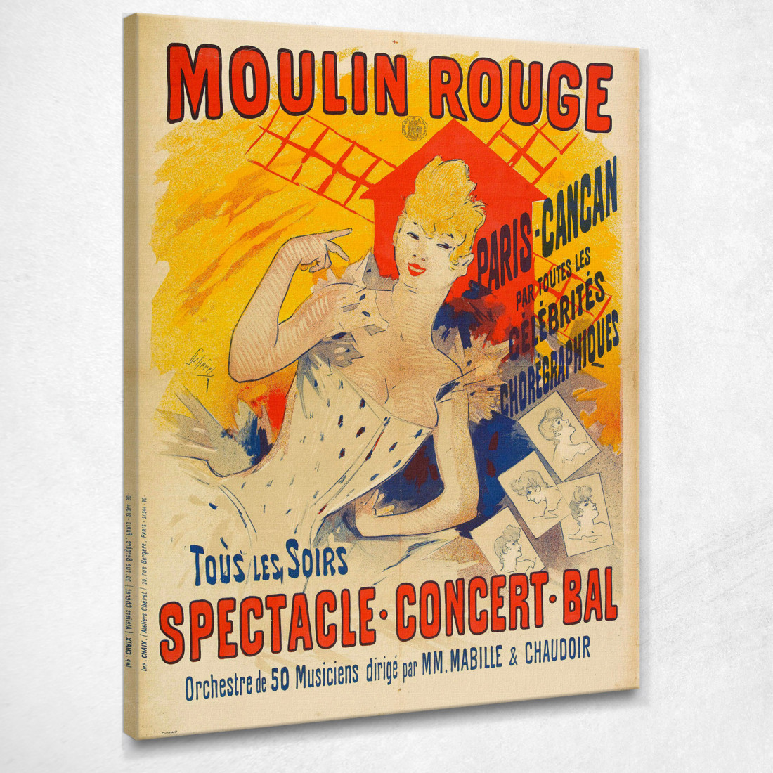 Moulin Rouge Parigi-Cancan Jules Chéret jch77 quadro stampato su tela Moulin Rouge Parigi-Cancan Jules Chéret jch77 quadro stampato su tela