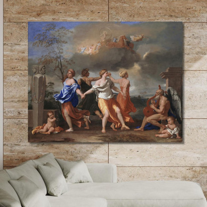 Una Danza Alla Musica Del Tempo Nicolas Poussin nps1 quadro stampato su tela