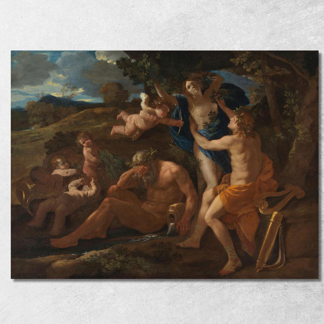 Apollo E Dafne Nicolas Poussin nps5 quadro stampato su tela