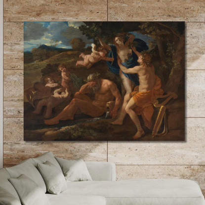 Apollo E Dafne Nicolas Poussin nps5 quadro stampato su tela