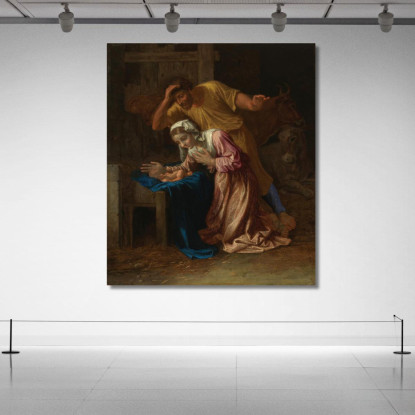 Nascita Di Cristo Nicolas Poussin nps7 quadro stampato su tela