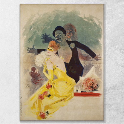 Carnevale Lirico 1892 1° Ballo In Maschera Jules Chéret jch82 quadro stampato su tela