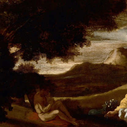 Re Mida Trasforma Un Ramo Di Quercia In Oro Nicolas Poussin nps10 quadro stampato su tela