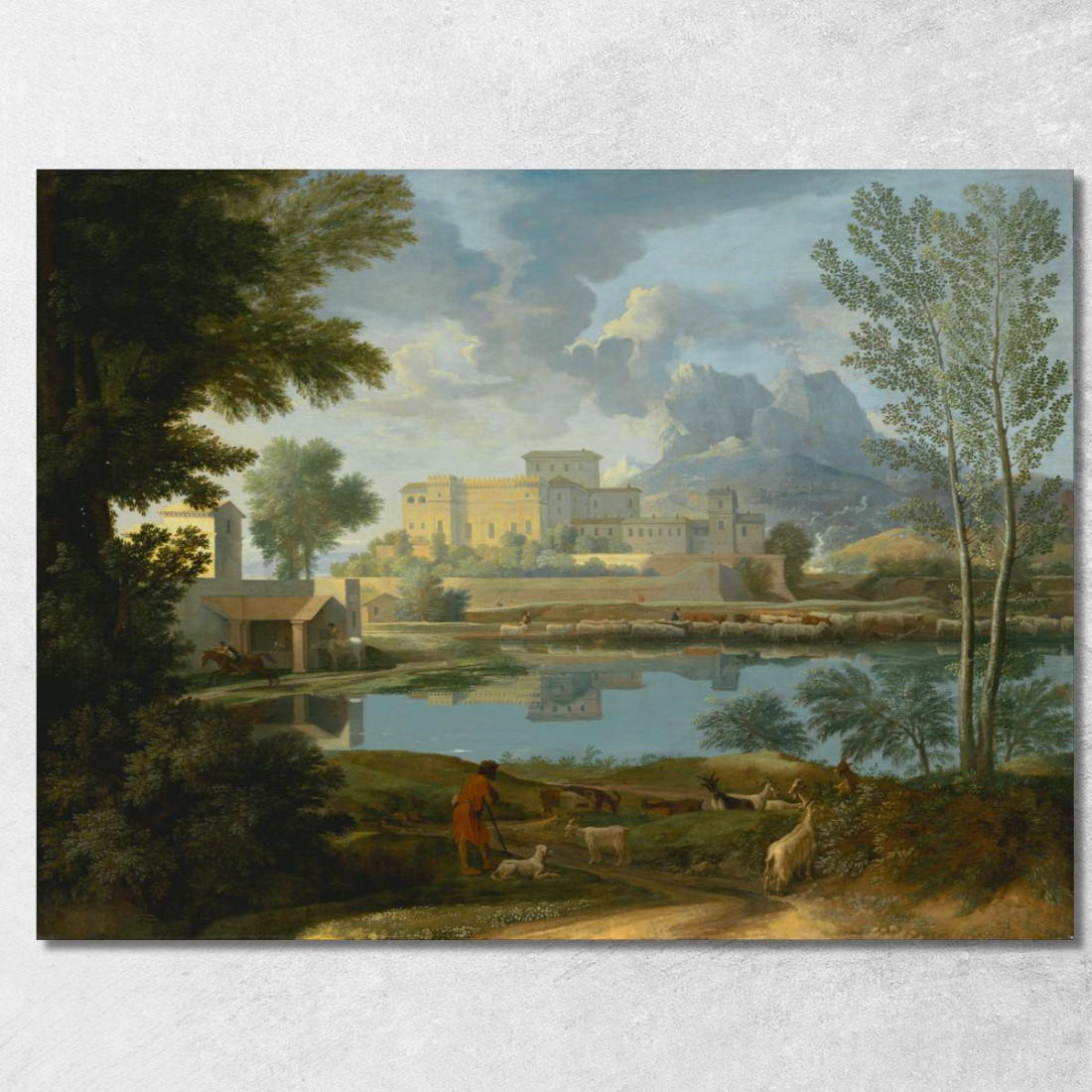 Paesaggio Con Calma Nicolas Poussin nps12 quadro stampato su tela Paesaggio Con Calma Nicolas Poussin nps12 quadro stampato su tela