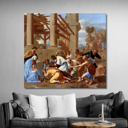 L'Adorazione Dei Magi Nicolas Poussin nps27 quadro stampato su tela