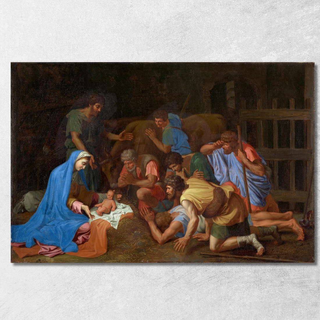 L'Adorazione Dei Pastori Nicolas Poussin nps28 quadro stampato su tela