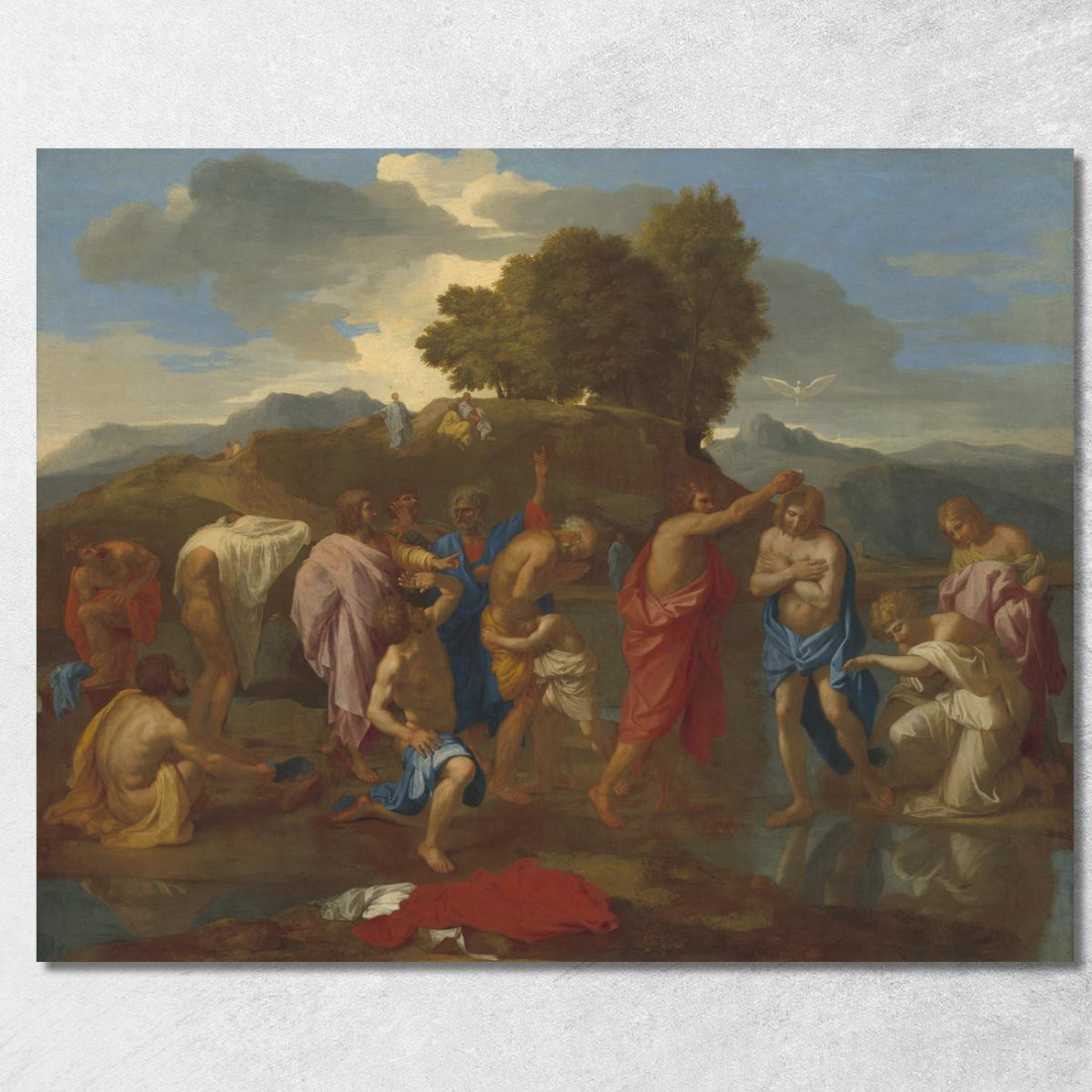 Il Battesimo Di Cristo Nicolas Poussin nps30 quadro stampato su tela