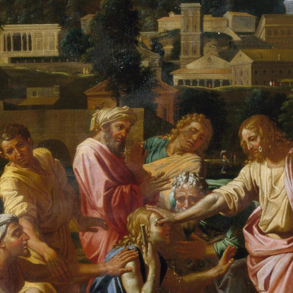 I Ciechi Di Gerico Nicolas Poussin nps32 quadro stampato su tela