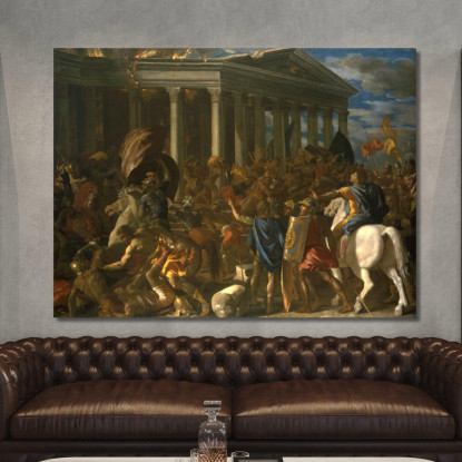 La Distruzione E Il Saccheggio Del Tempio Di Gerusalemme Nicolas Poussin nps37 quadro stampato su tela