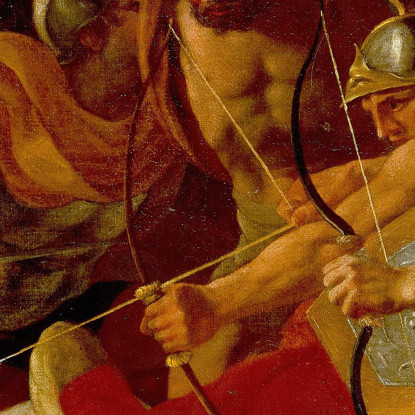 La Vittoria Di Giosuè Sugli Amalechiti Nicolas Poussin nps47 quadro stampato su tela