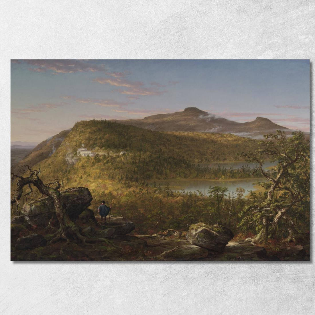 Una Veduta Dei Due Laghi E Della Mountain House: Monti Catskill Mattina Thomas Cole tcl3 quadro stampato su tela