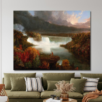 Veduta Distante Delle Cascate Del Niagara Thomas Cole tcl11 quadro stampato su tela