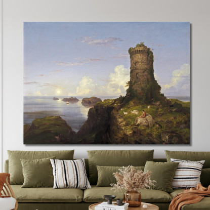 Scena Costiera Italiana Con Torre In Rovina Thomas Cole tcl17 quadro stampato su tela