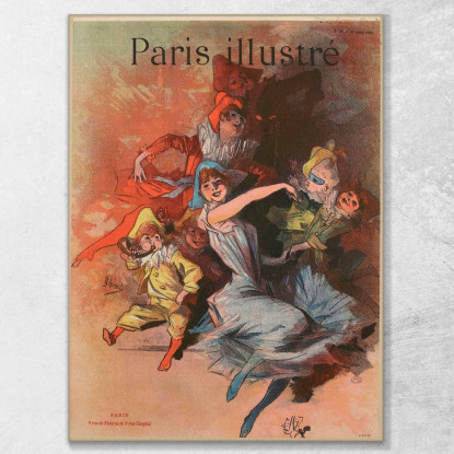 Parigi Illustrata Jules Chéret jch89 quadro stampato su tela