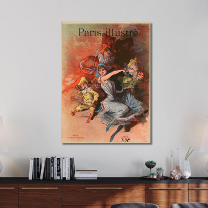 Parigi Illustrata Jules Chéret jch89 quadro stampato su tela