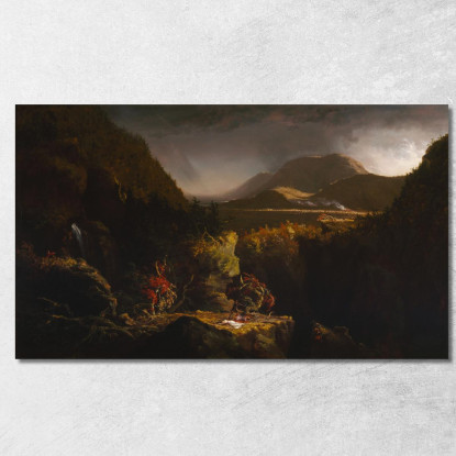 Paesaggio Con Figure: Una Scena Da "L'Ultimo Dei Mohicani" Thomas Cole tcl21 quadro stampato su tela