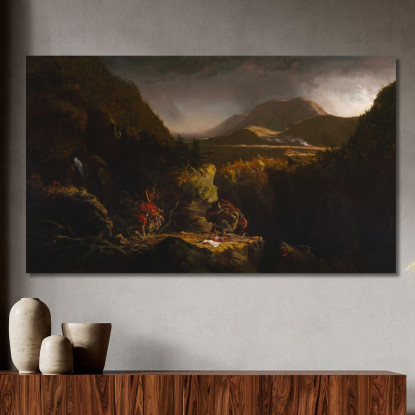 Paesaggio Con Figure: Una Scena Da "L'Ultimo Dei Mohicani" Thomas Cole tcl21 quadro stampato su tela