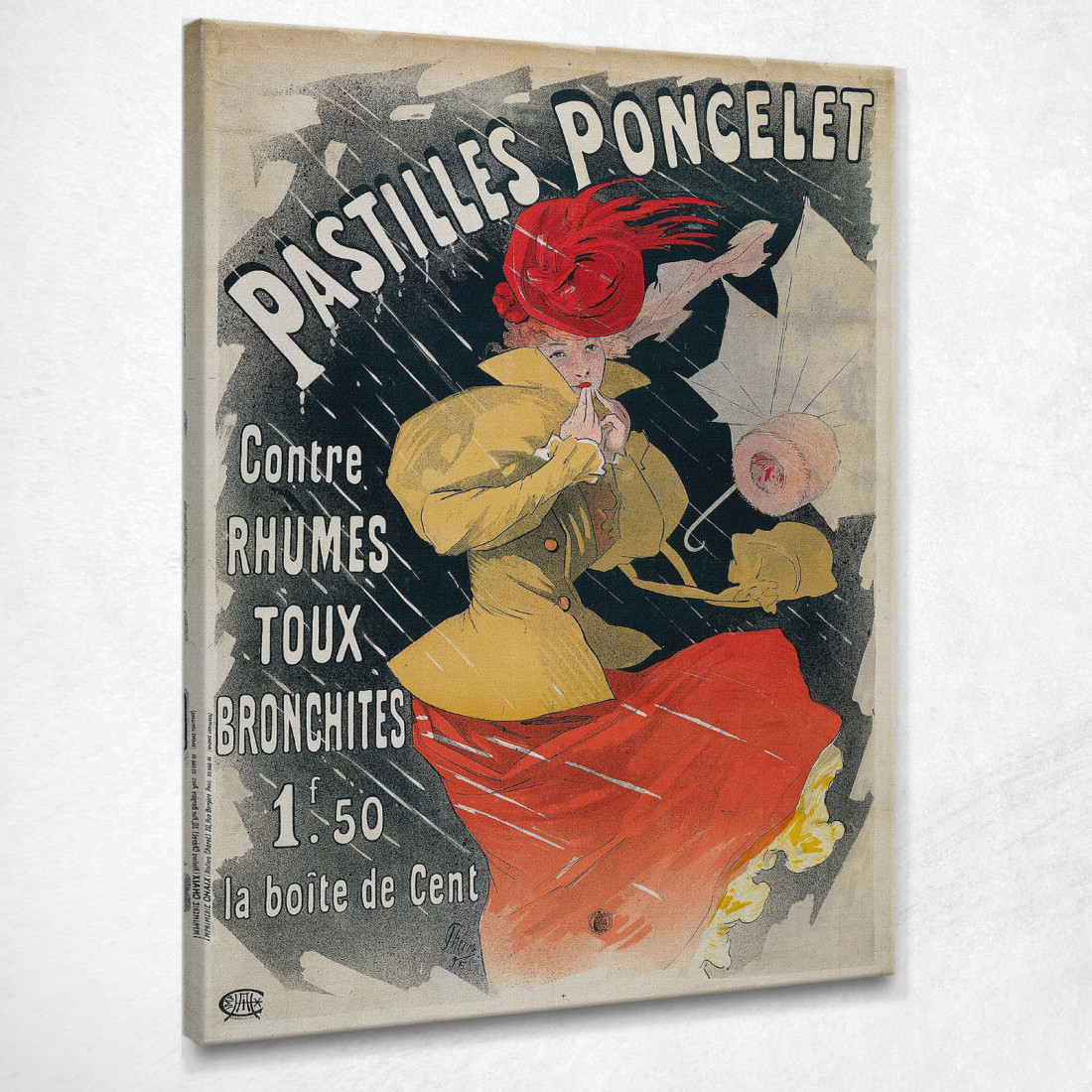 Compresse Di Poncelet Jules Chéret jch91 quadro stampato su tela Compresse Di Poncelet Jules Chéret jch91 quadro stampato su tela