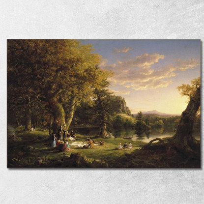 Il Picnic Thomas Cole tcl41 quadro stampato su tela